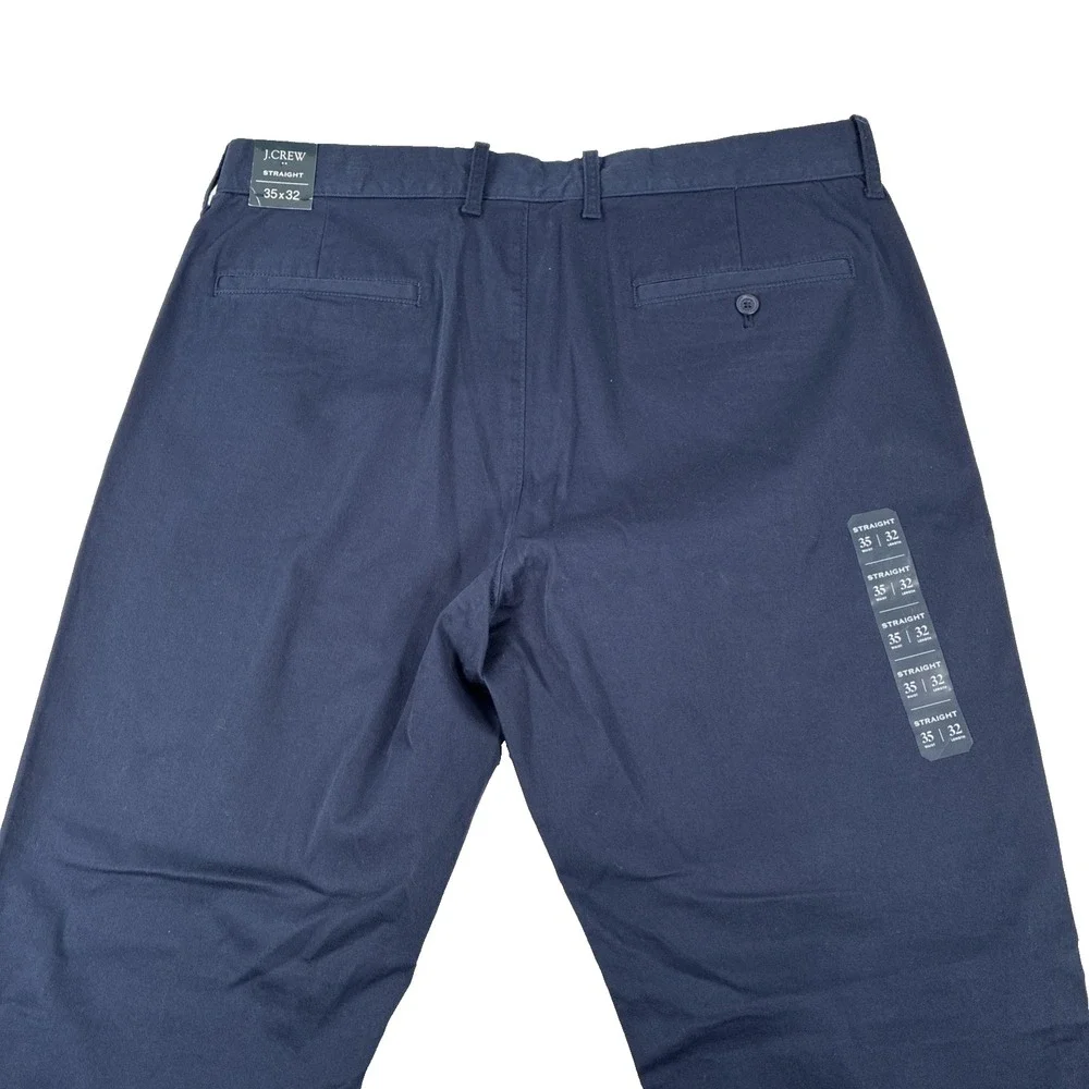 New Mens J. Crew Straight Flex Chino Pants Size 35x32 NWT Navy